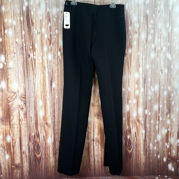 Nwt Akris Mona Black Wool Side Zip Flat Front Pants Trousers 8 - Picture 3 of 5